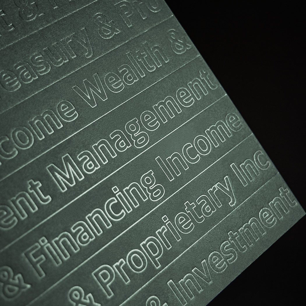 Annual Reports Slipcase transparent foil treatment for GFH Annual Report 2025.