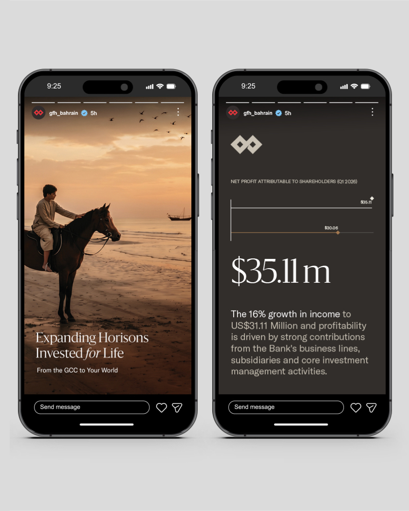 GFH social media Story template featuring an image and chart