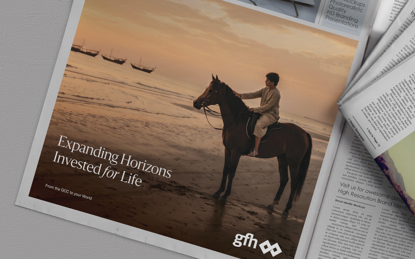 Press advert with horse & boy image