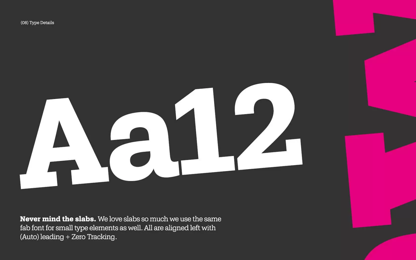 Rawk brand typeface detail