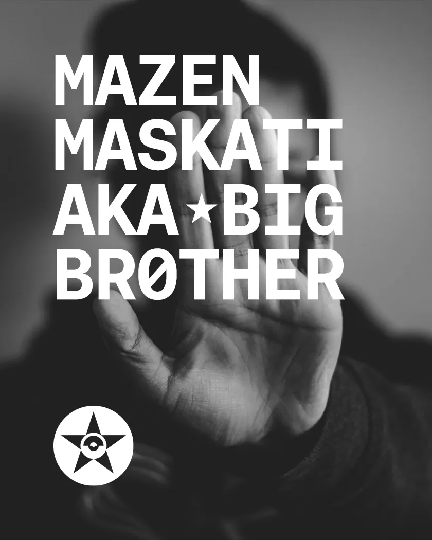 Propaganda. Large text with icon in white