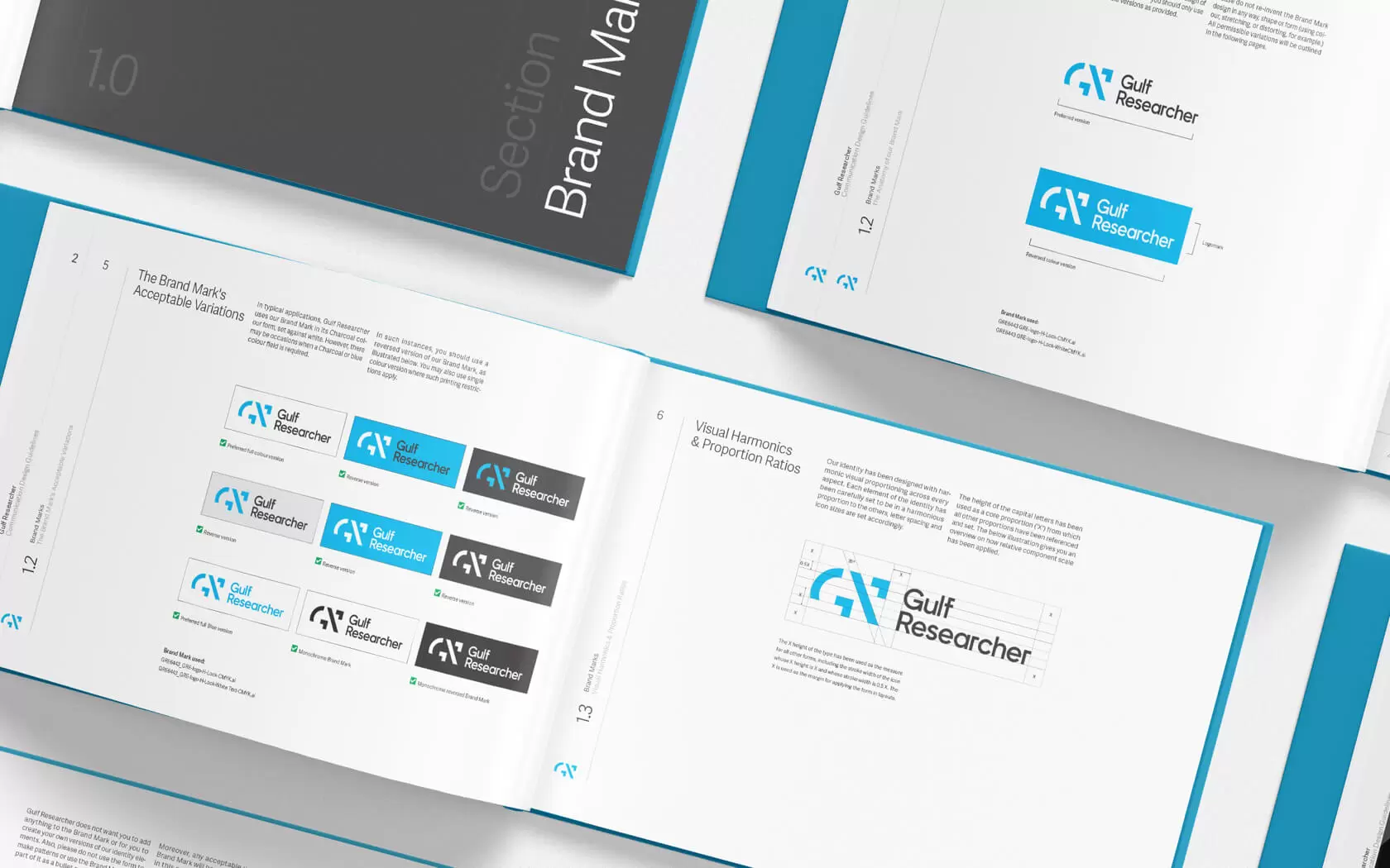 GRE. Brand Guideline logo variation spread