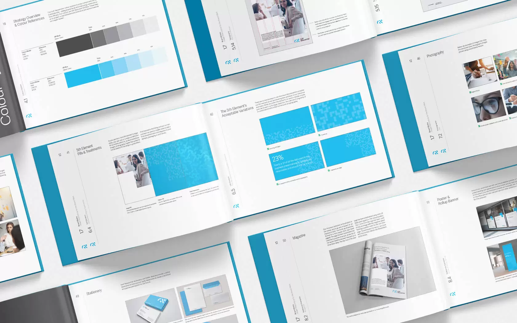 GRE. Brand Guideline 5th element spread