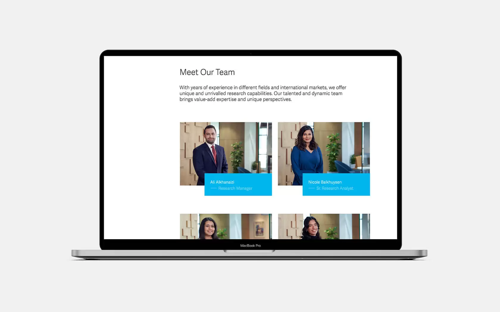 GRE Website. Team page