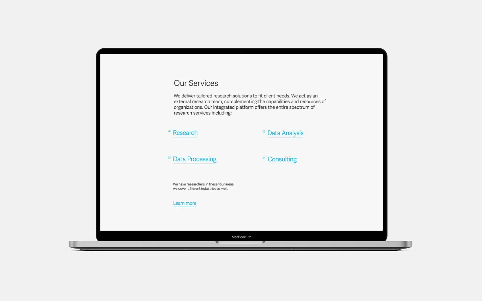 GRE Website. Service page