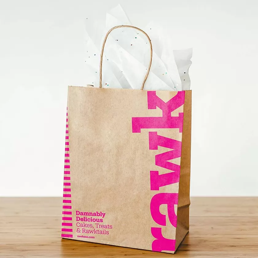 Rawk paper bag branding